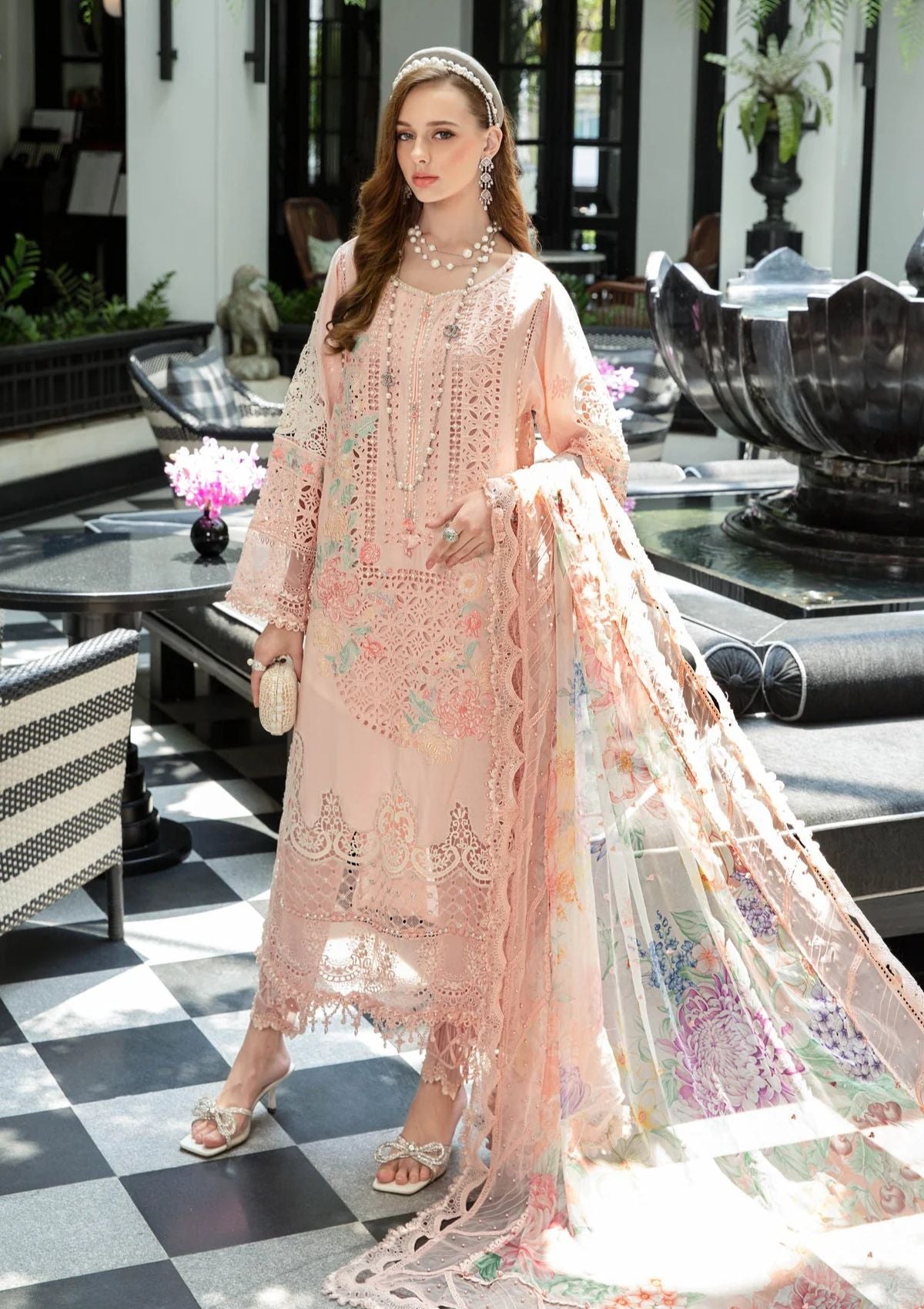 Lawn Collection - Maria B - Eid - EL#7 - Peach