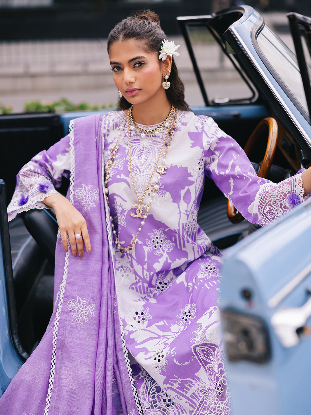Mahnur | Broadway Luxury Lawn 25 | Viola - Official Mahnur stockist in UK - Sakeena London