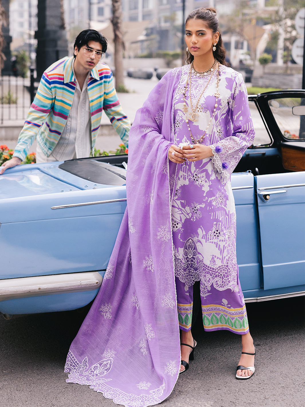 Mahnur | Broadway Luxury Lawn 25 | Viola - Official Mahnur stockist in UK - Sakeena London