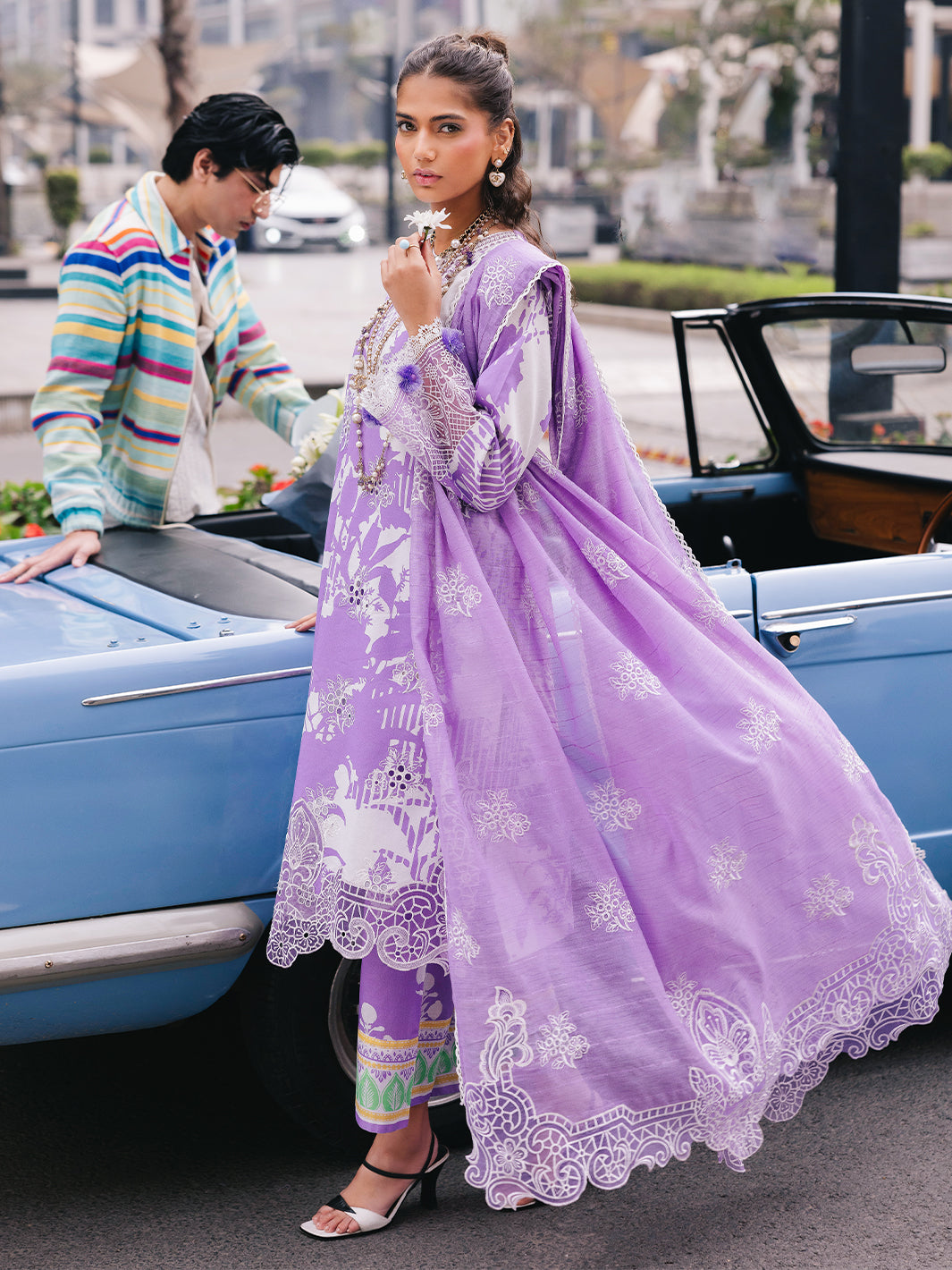 Mahnur | Broadway Luxury Lawn 25 | Viola - Official Mahnur stockist in UK - Sakeena London