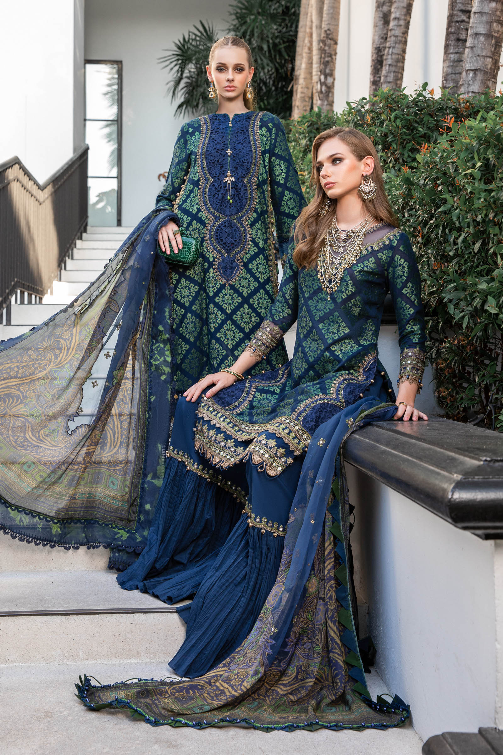 Maria B | Luxury Lawn | EL-23-08-Blue - Official Maria B stockist in UK - Sakeena London