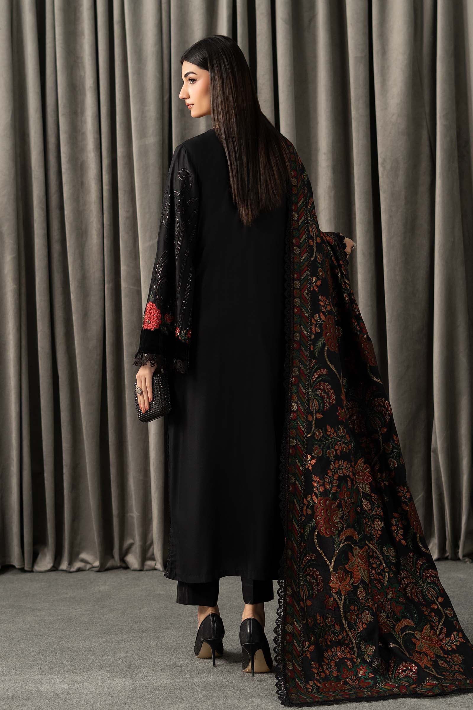 Maria B | Winter Luxe Pret 25 | WLS-1309-Black - Official Maria B stockist in UK - Sakeena London