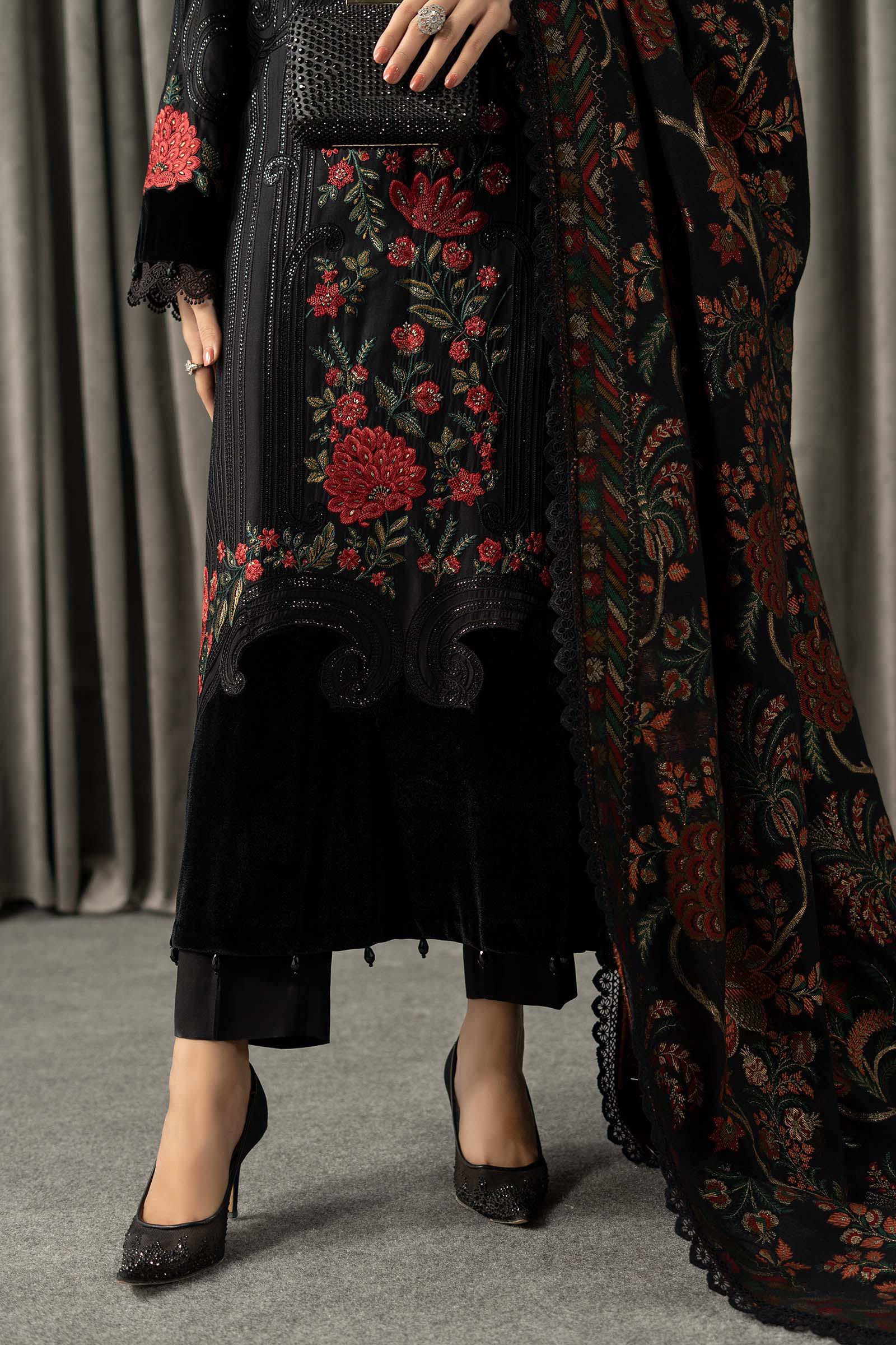 Maria B | Winter Luxe Pret 25 | WLS-1309-Black - Official Maria B stockist in UK - Sakeena London