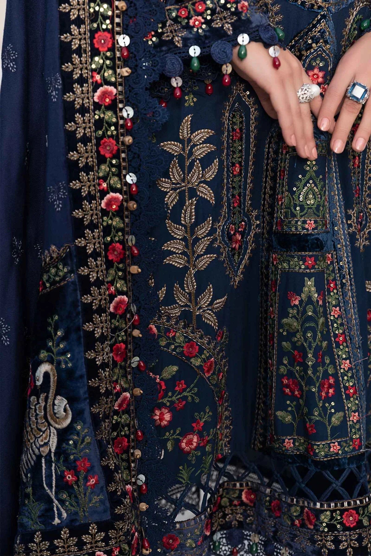 Maria B | Linen 23 | Navy Blue DL-1109 - Official Maria B stockist in UK - Sakeena London