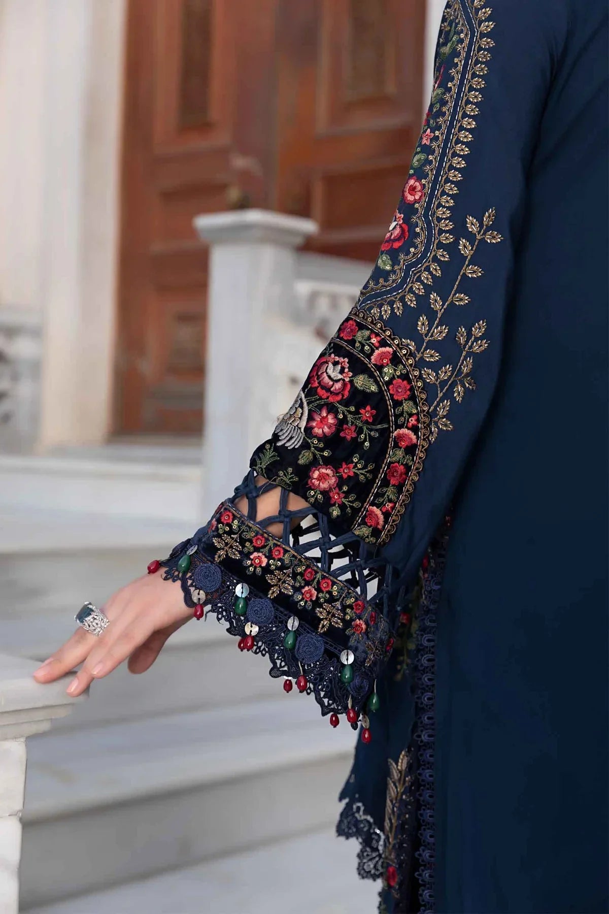 Maria B | Linen 23 | Navy Blue DL-1109 - Official Maria B stockist in UK - Sakeena London