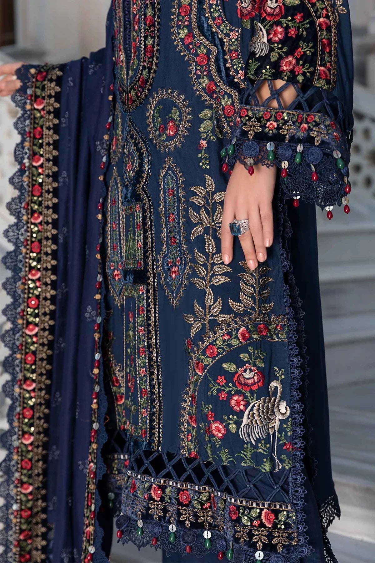 Maria B | Linen 23 | Navy Blue DL-1109 - Official Maria B stockist in UK - Sakeena London
