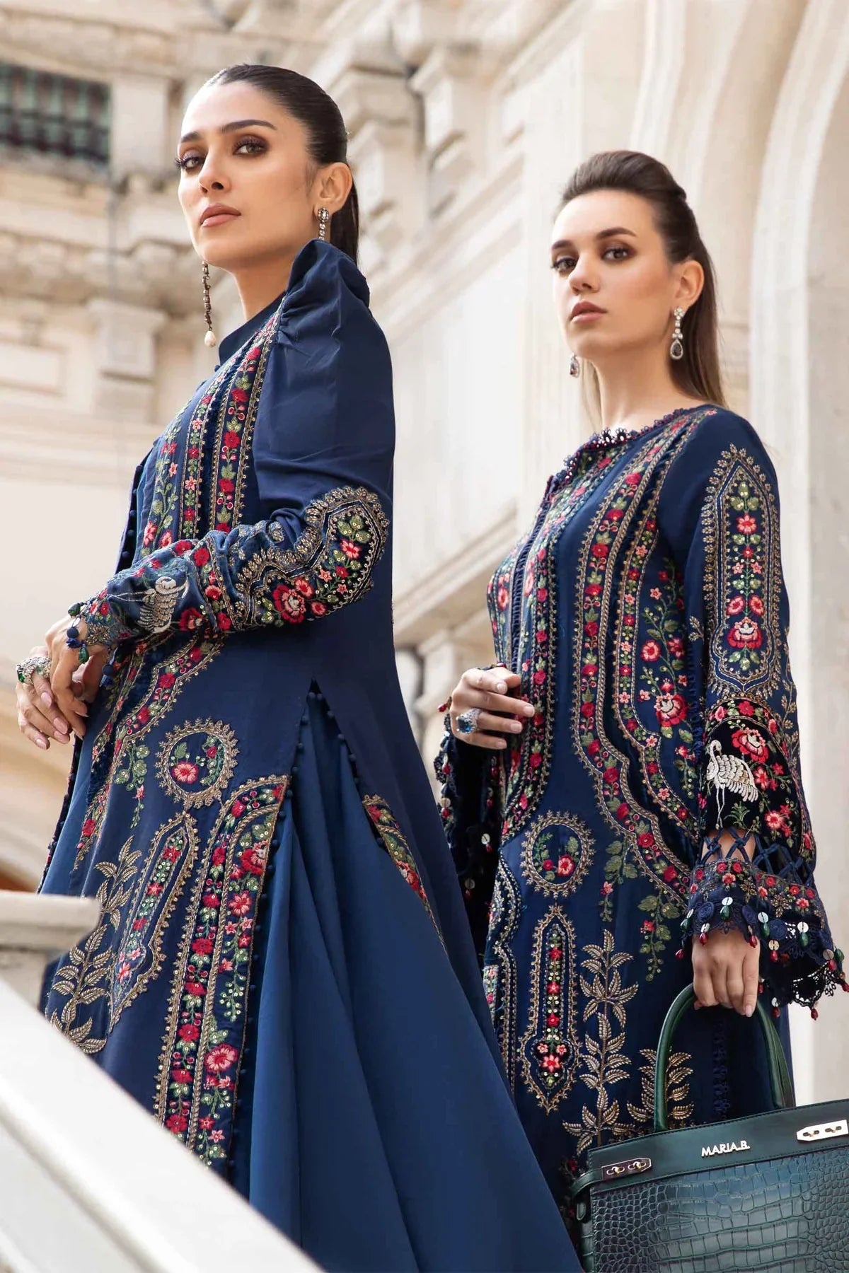 Maria B | Linen 23 | Navy Blue DL-1109 - Official Maria B stockist in UK - Sakeena London