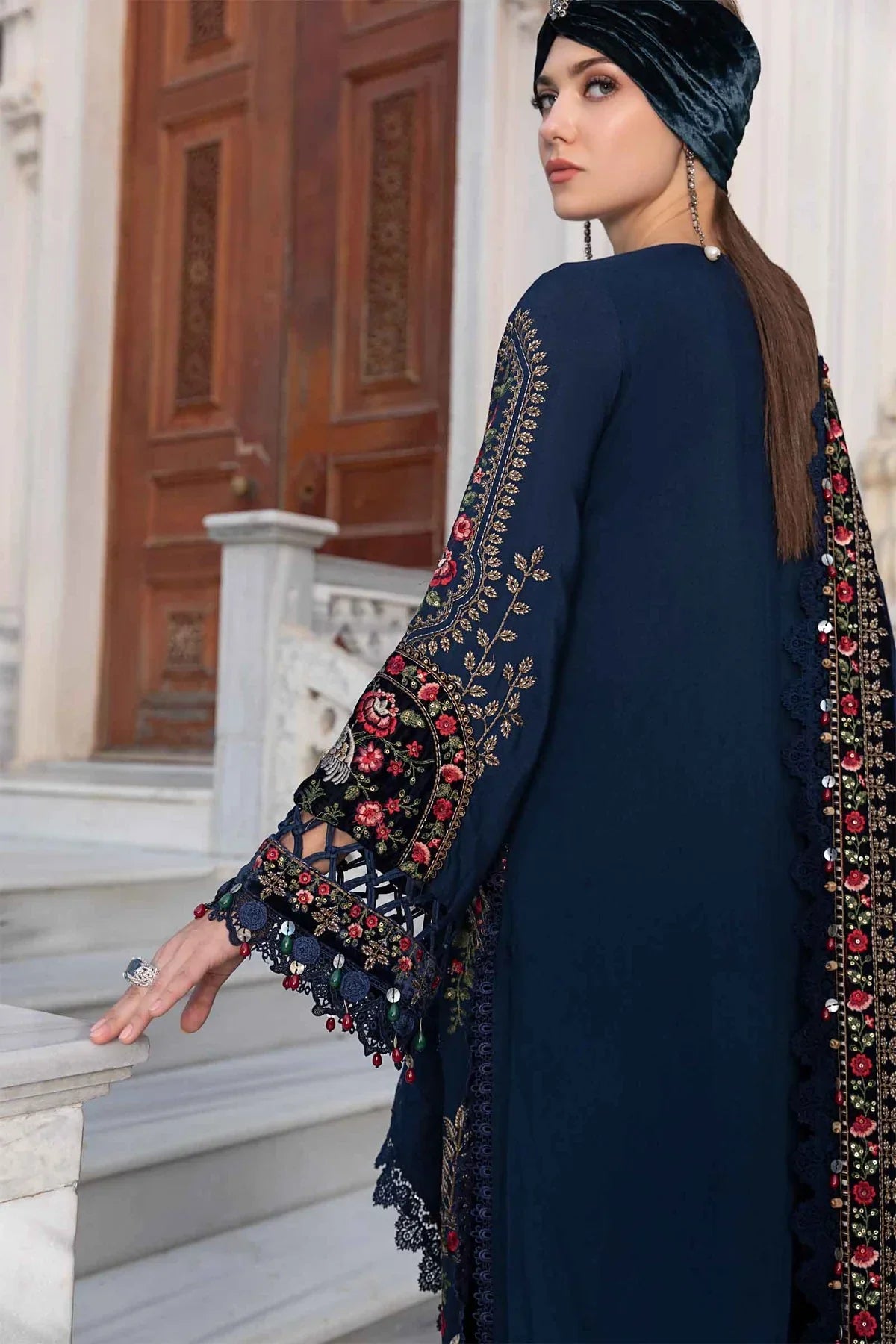 Maria B | Linen 23 | Navy Blue DL-1109 - Official Maria B stockist in UK - Sakeena London