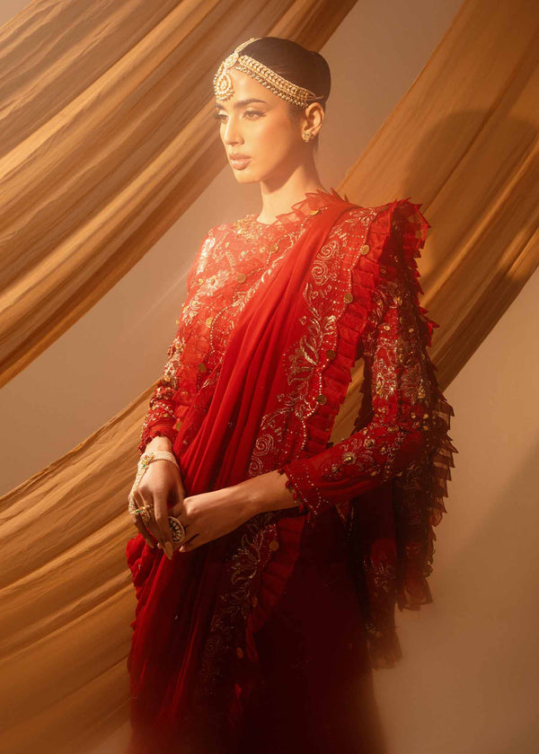 Paras by Pasha | Noor -e- Jahan Saree Collection | Laal-e-Jahan - Official Paras by Pasha stockist in UK - Sakeena London