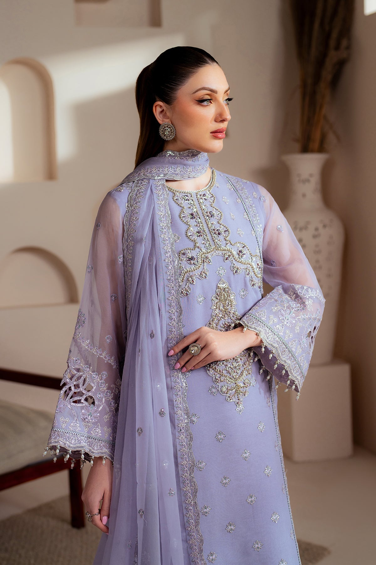 Alizeh | Aymal Chiffon | AF-BHM-4041-Marine - Official Alizeh stockist in UK - Sakeena London