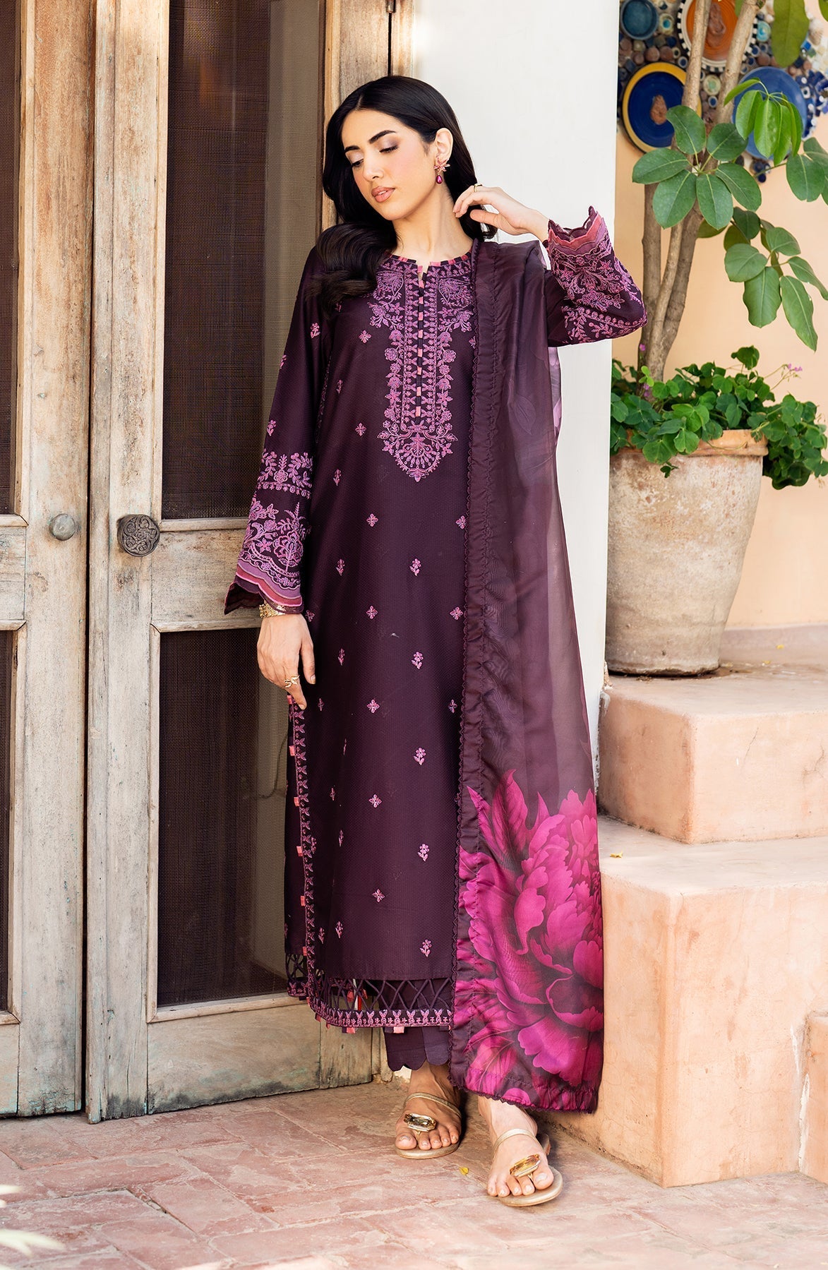 Zarif | Nura Textured Lawn 25 | FAHA - Official Zarif stockist in UK - Sakeena London