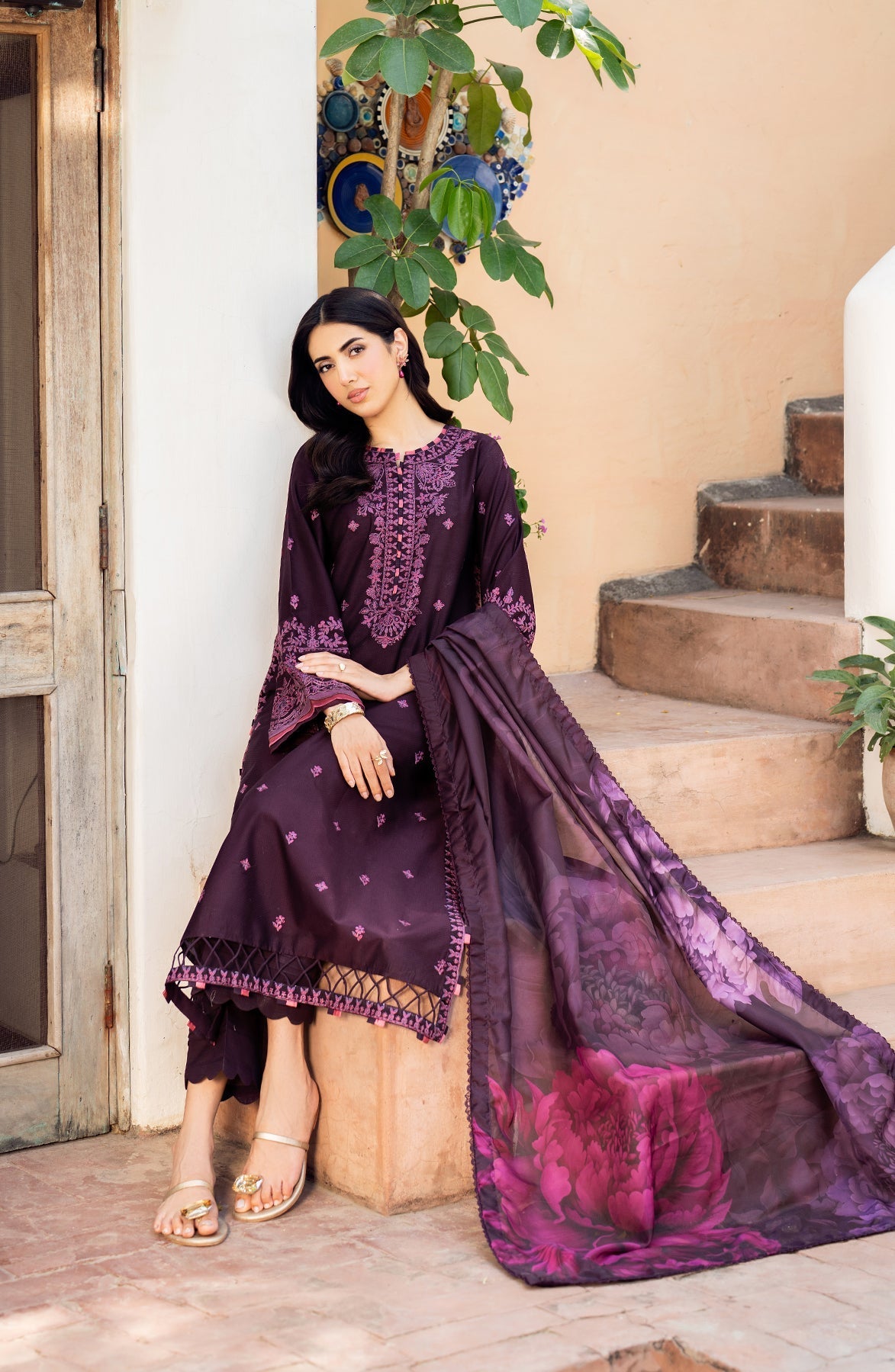 Zarif | Nura Textured Lawn 25 | FAHA - Official Zarif stockist in UK - Sakeena London