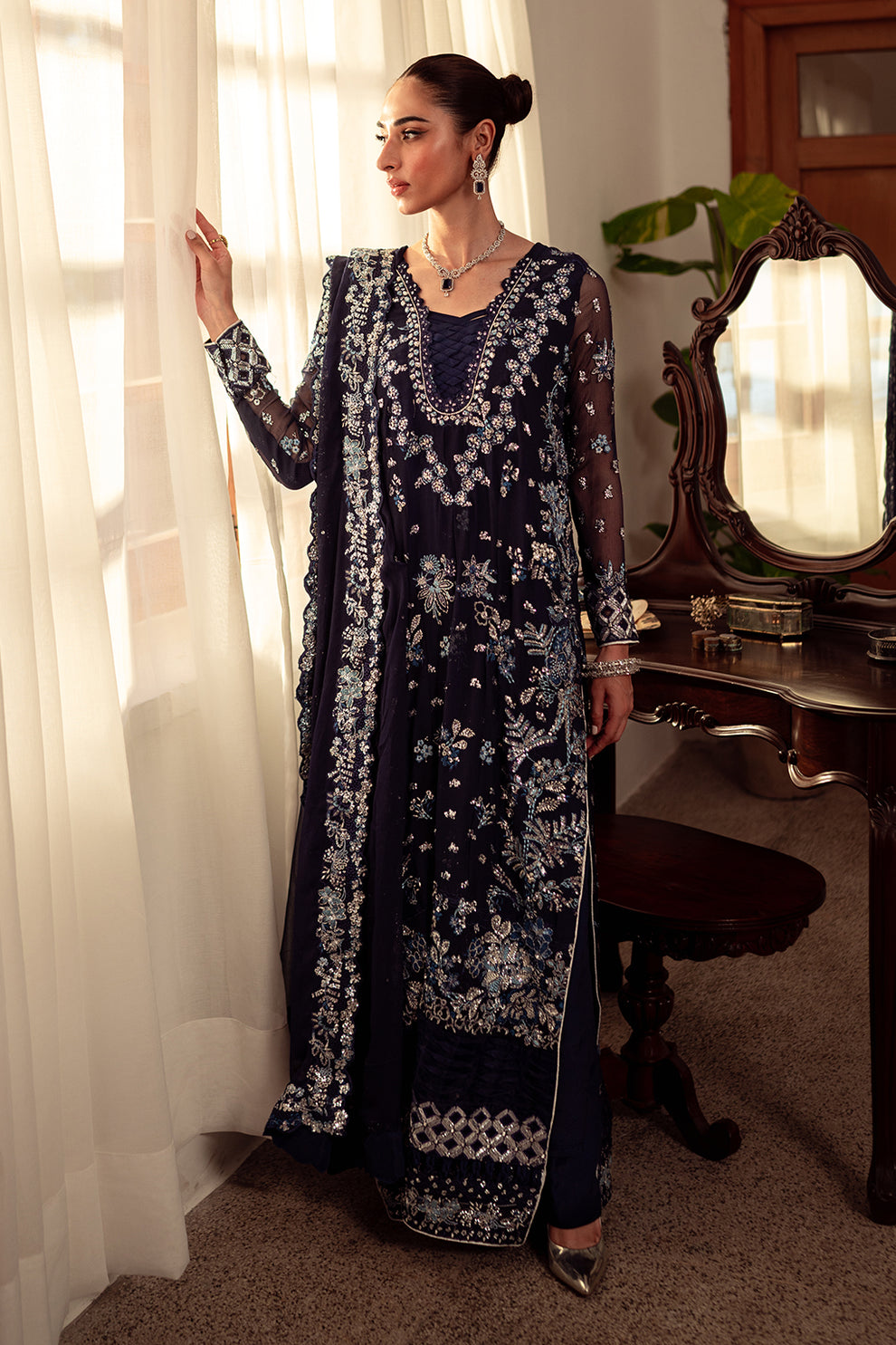 Neeshay | Dastaan Luxury Chiffon | Neelam - Official Neeshay stockist in UK - Sakeena London