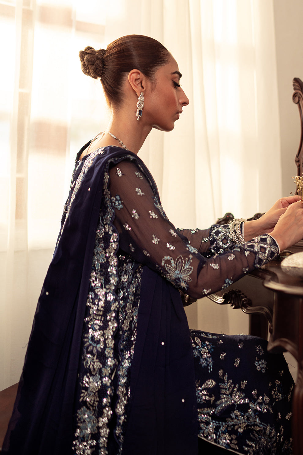 Neeshay | Dastaan Luxury Chiffon | Neelam - Official Neeshay stockist in UK - Sakeena London