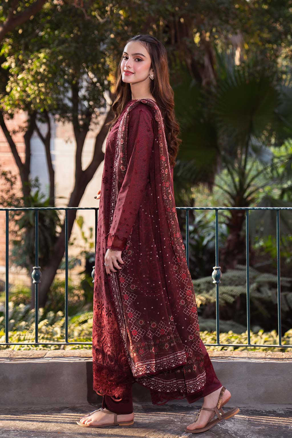 Neeshay | Summer Lines Printkari 25 | GARNET - Official Neeshay stockist in UK - Sakeena London