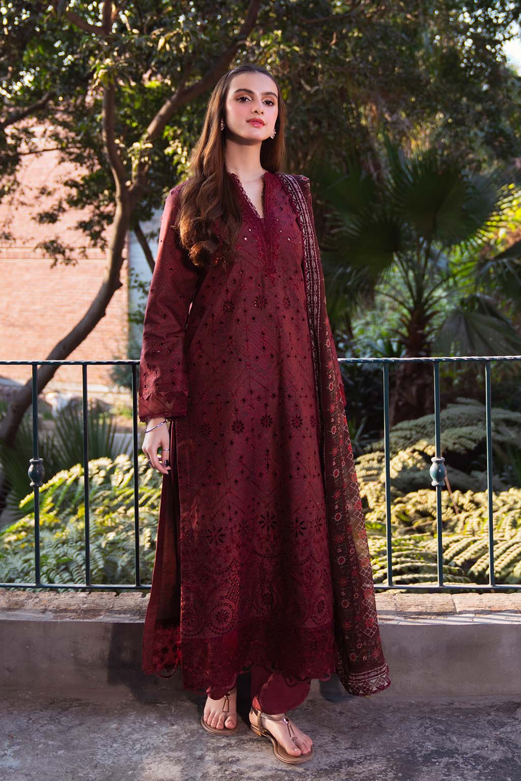 Neeshay | Summer Lines Printkari 25 | GARNET - Official Neeshay stockist in UK - Sakeena London