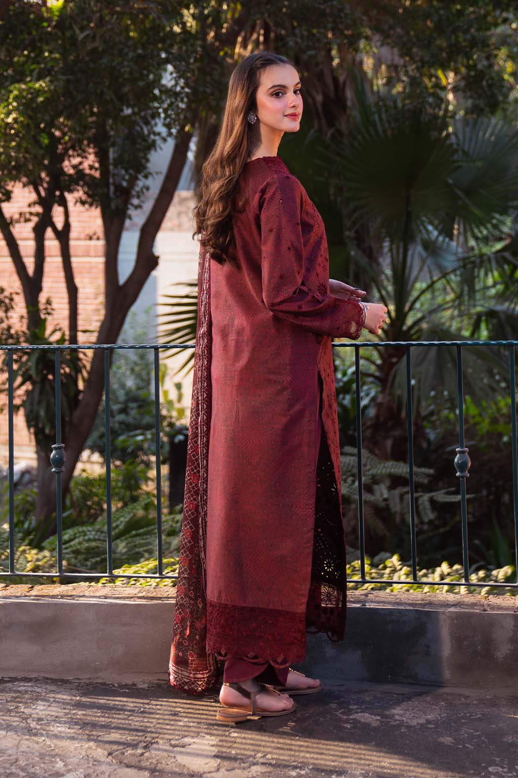 Neeshay | Summer Lines Printkari 25 | GARNET - Official Neeshay stockist in UK - Sakeena London
