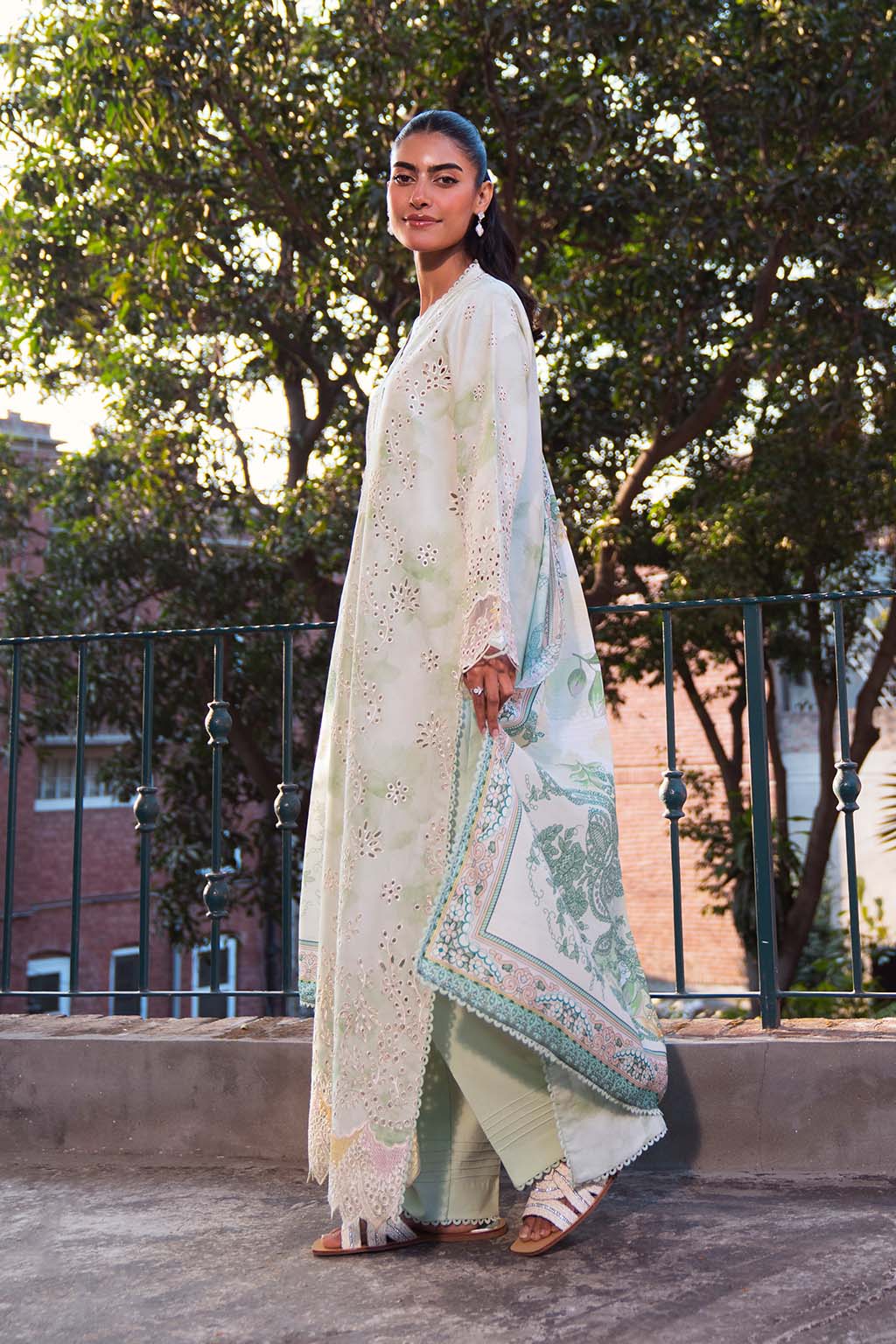 Neeshay | Summer Lines Printkari 25 | MEADOW MIST - Official Neeshay stockist in UK - Sakeena London