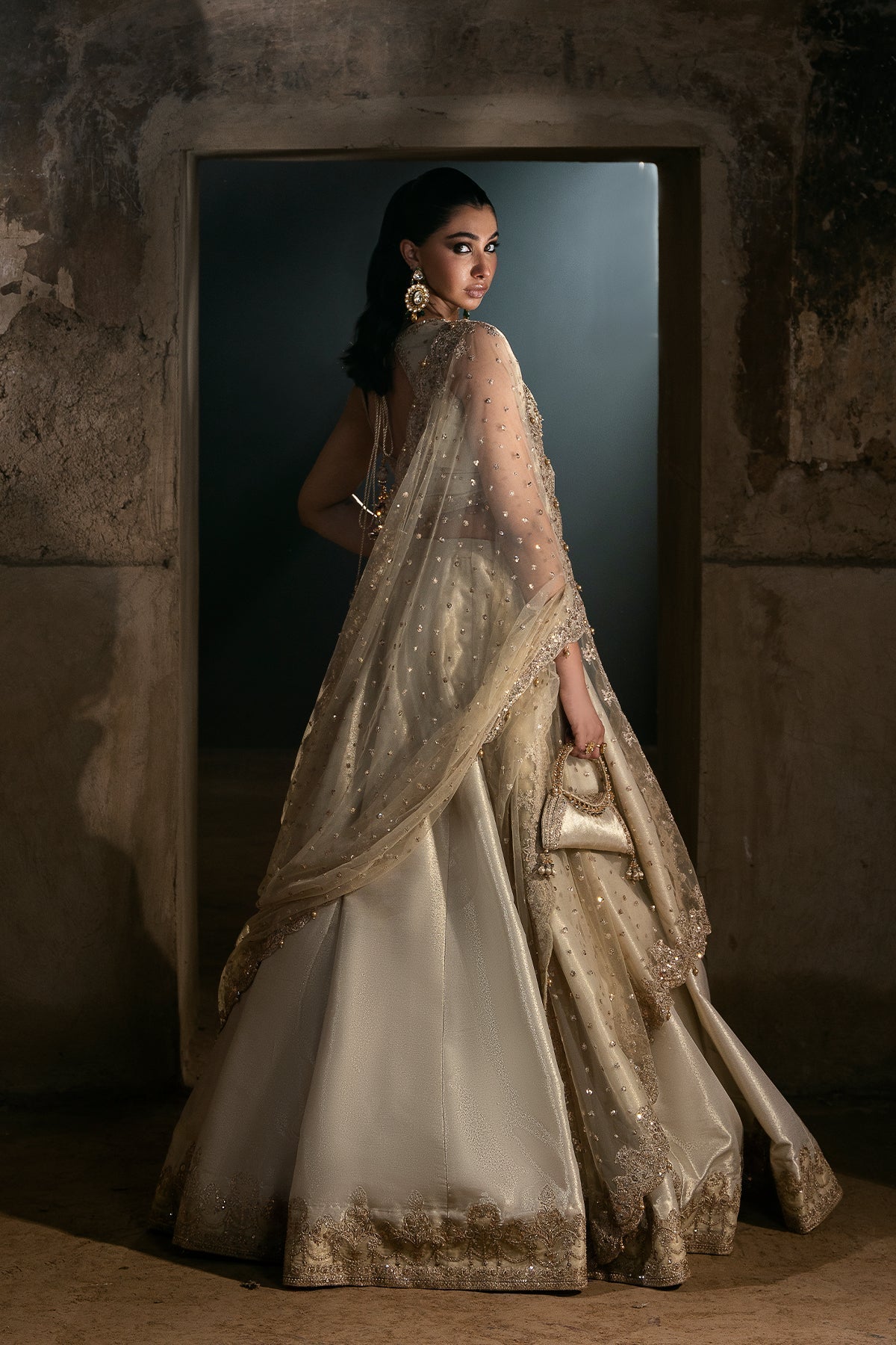Mina Kashif | Virsa Wedding Formals | Mehreen-Dull Gold - Official Mina Kashif stockist in UK - Sakeena London