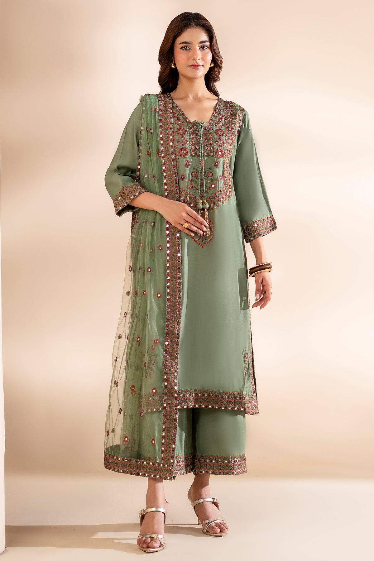 Charizma | Festive Pret | 3-PC Embroidered Silk CMA-6-369