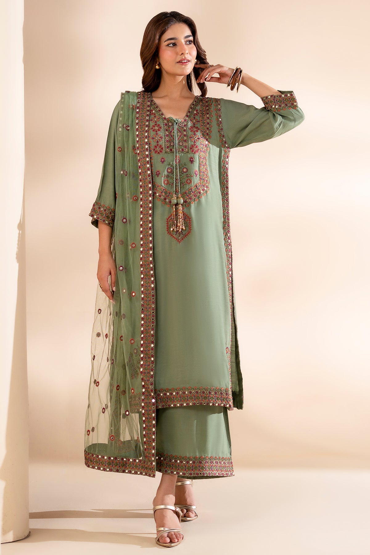 Charizma | Festive Pret | 3-PC Embroidered Silk CMA-6-369