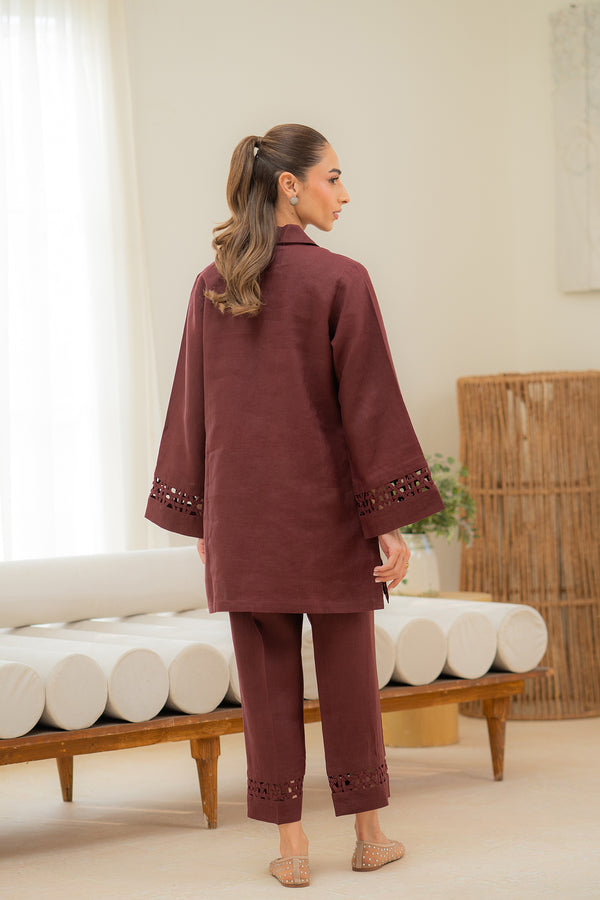 Sahar | Pre Essential Emb Edit | Cherry Noir - Official Sahar stockist in UK - Sakeena London