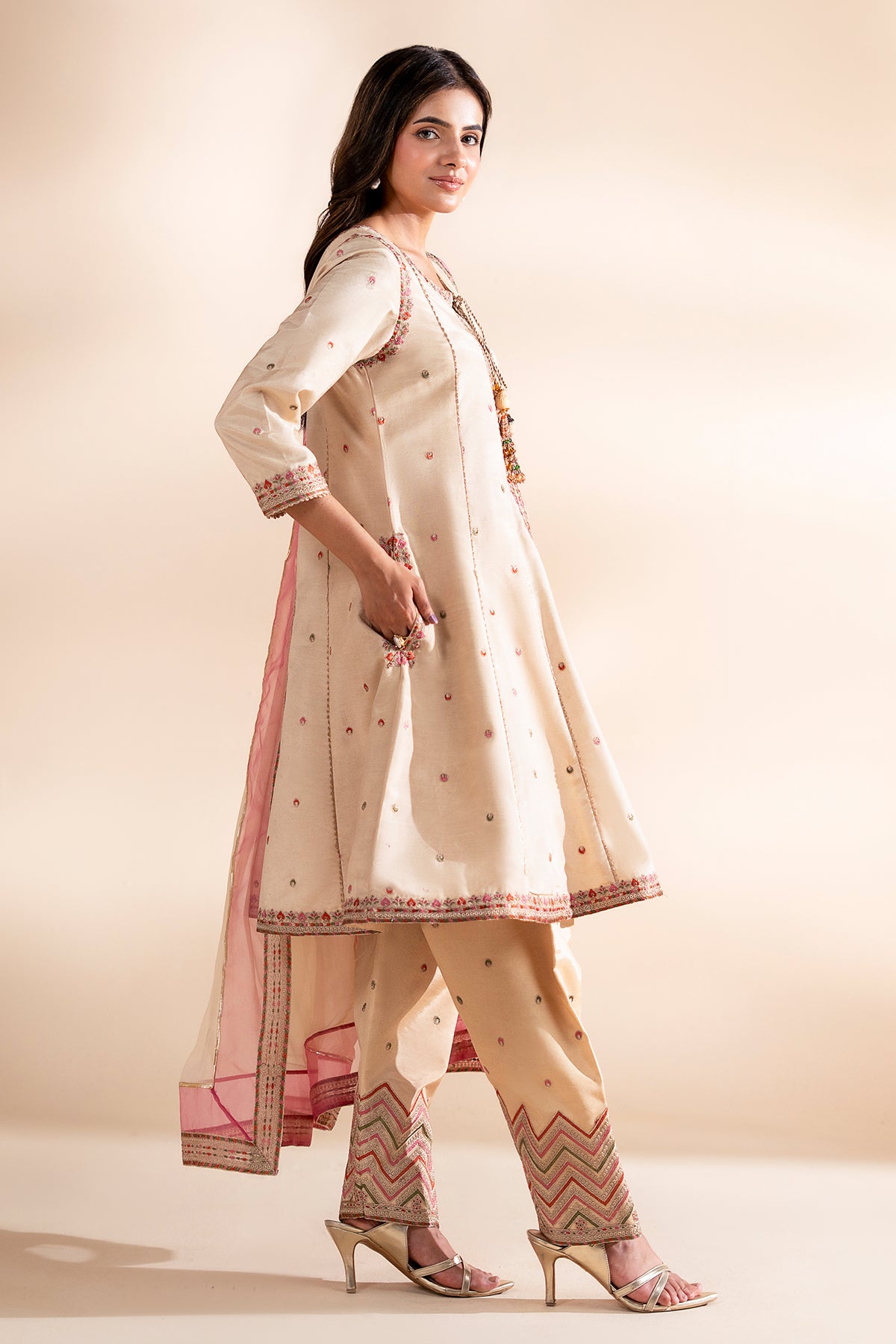Charizma | Festive Pret | 3-PC Embroidered Silk CMA-6-390