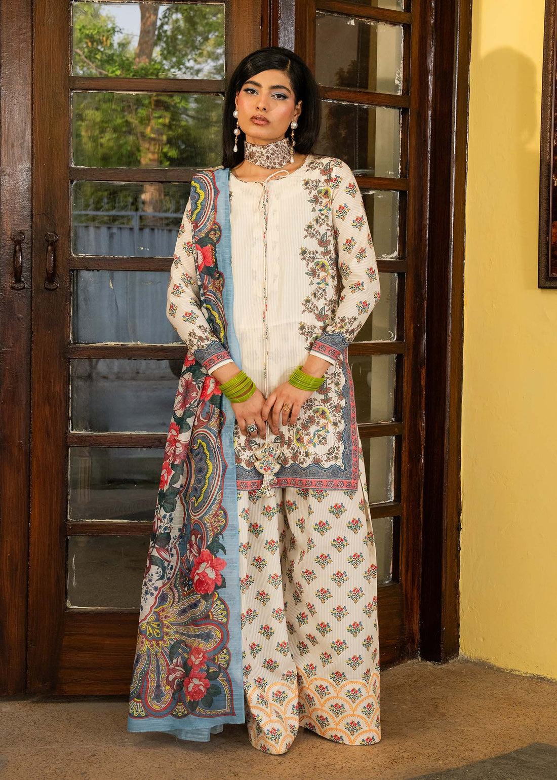Maria Osama Khan | Retro Lawn 25 | Jasmine - Official Maria Osama Khan stockist in UK - Sakeena London
