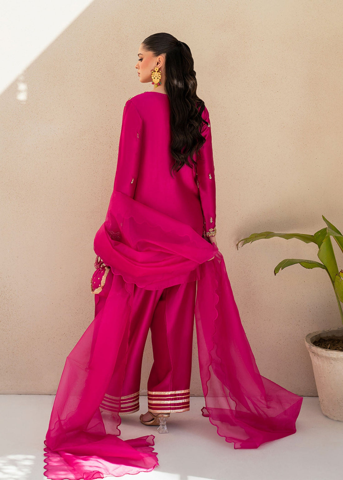 Dastoor | Maahi Luxury Pret 25 | Fuchsia Rose - Official Dastoor stockist in UK - Sakeena London