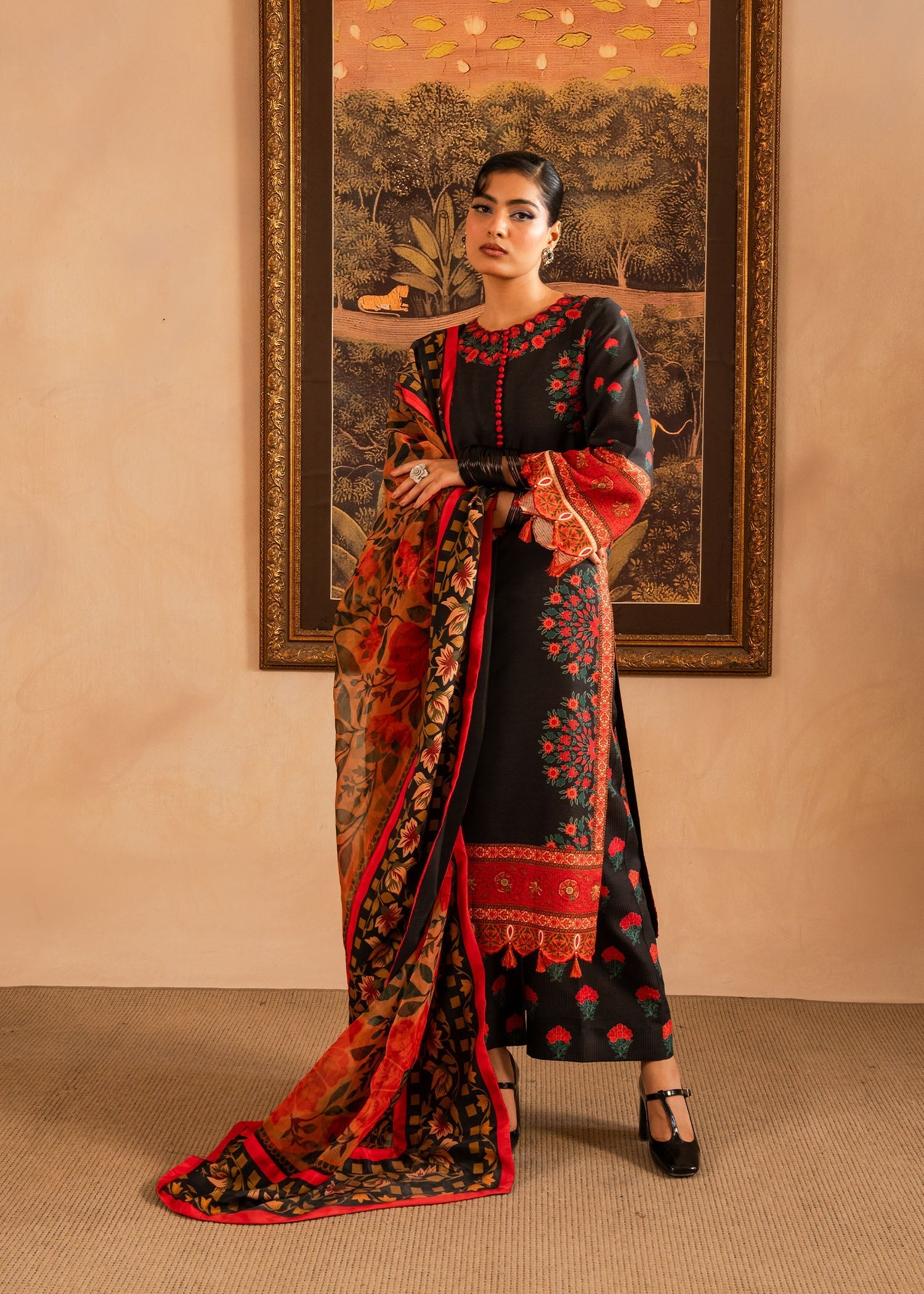 Maria Osama Khan | Retro Lawn 25 | Raila - Official Maria Osama Khan stockist in UK - Sakeena London