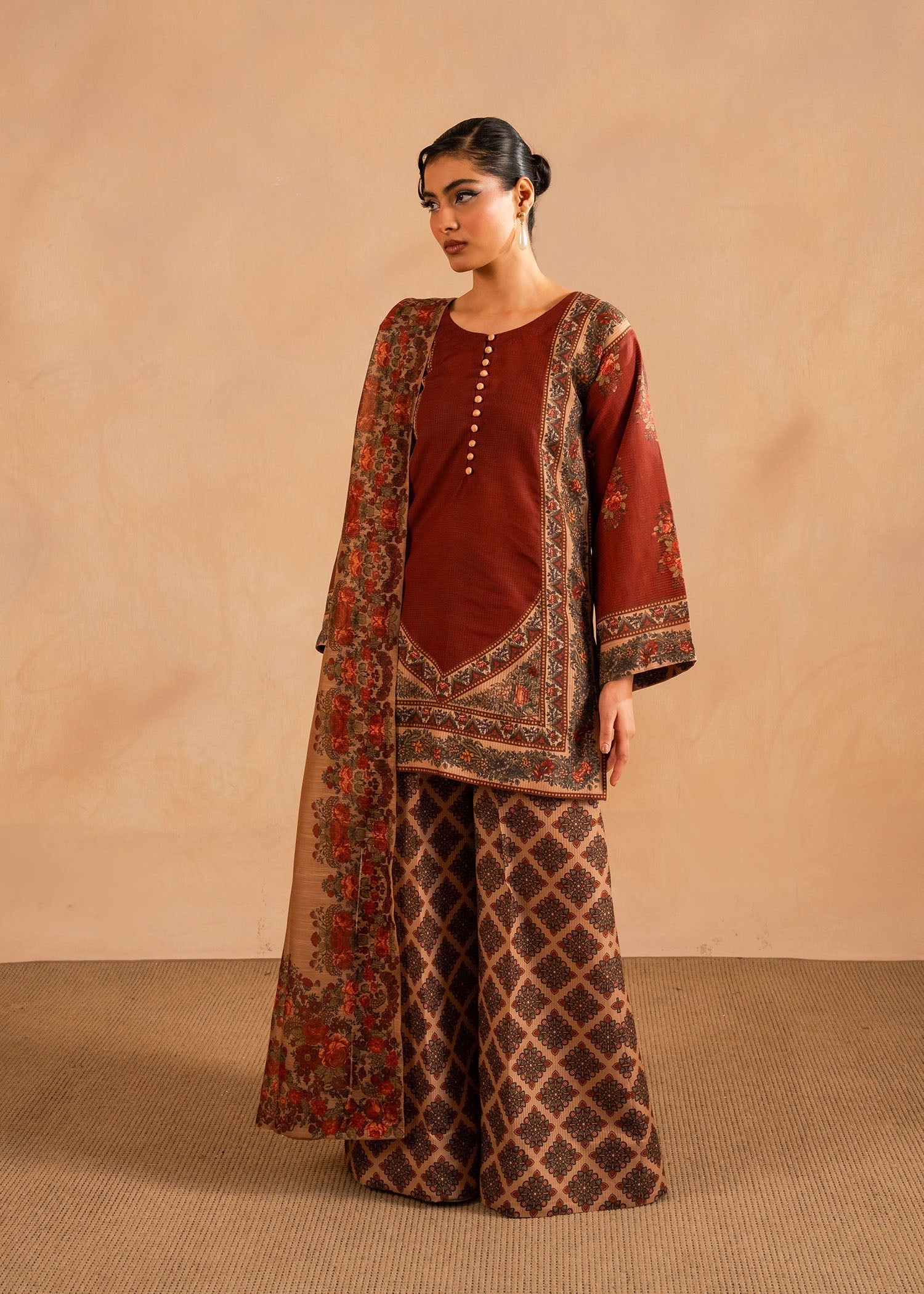Maria Osama Khan | Retro Lawn 25 | Berra - Official Maria Osama Khan stockist in UK - Sakeena London