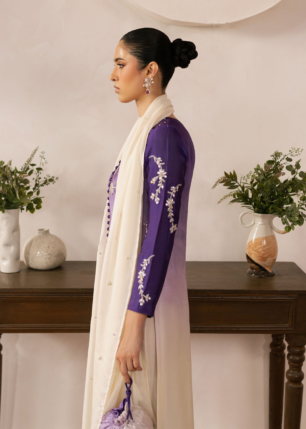 Dastoor | Rania Luxury Pret 25 | Purple Ombre - Official Dastoor stockist in UK - Sakeena London