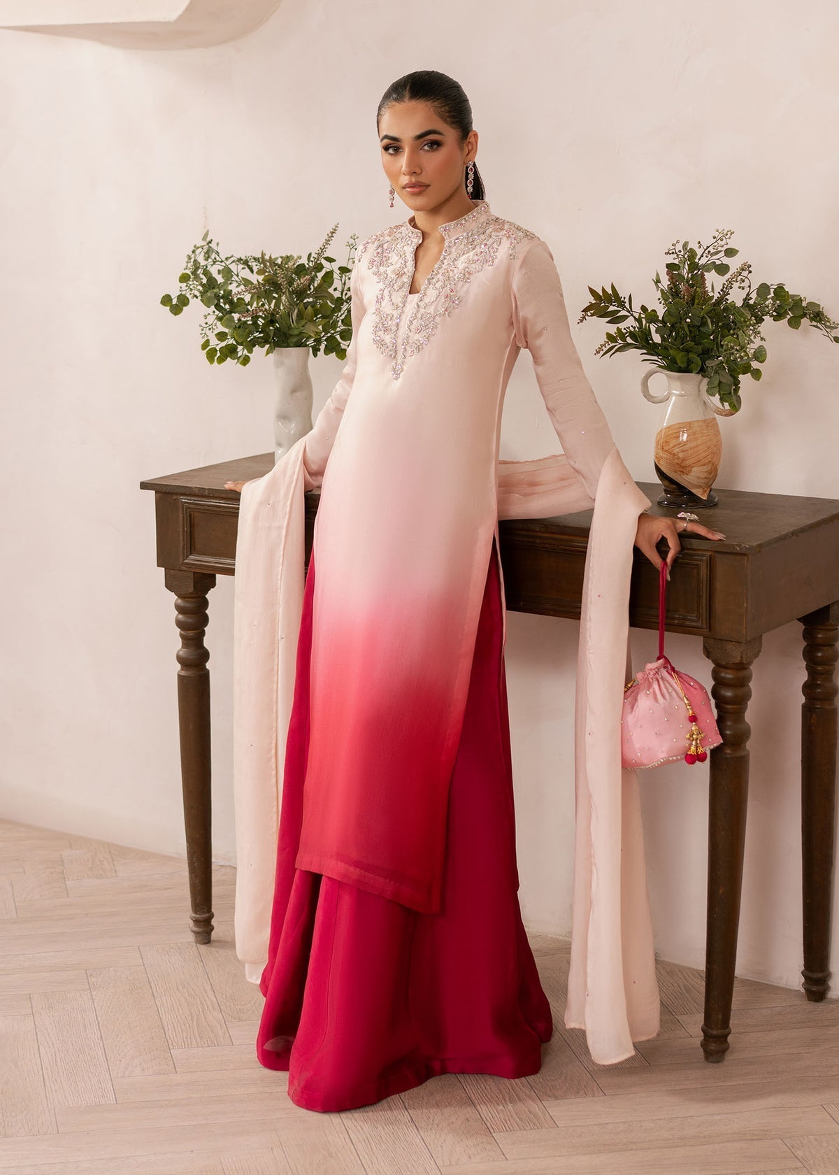 Dastoor | Rania Luxury Pret 25 | Coral - Official Dastoor stockist in UK - Sakeena London