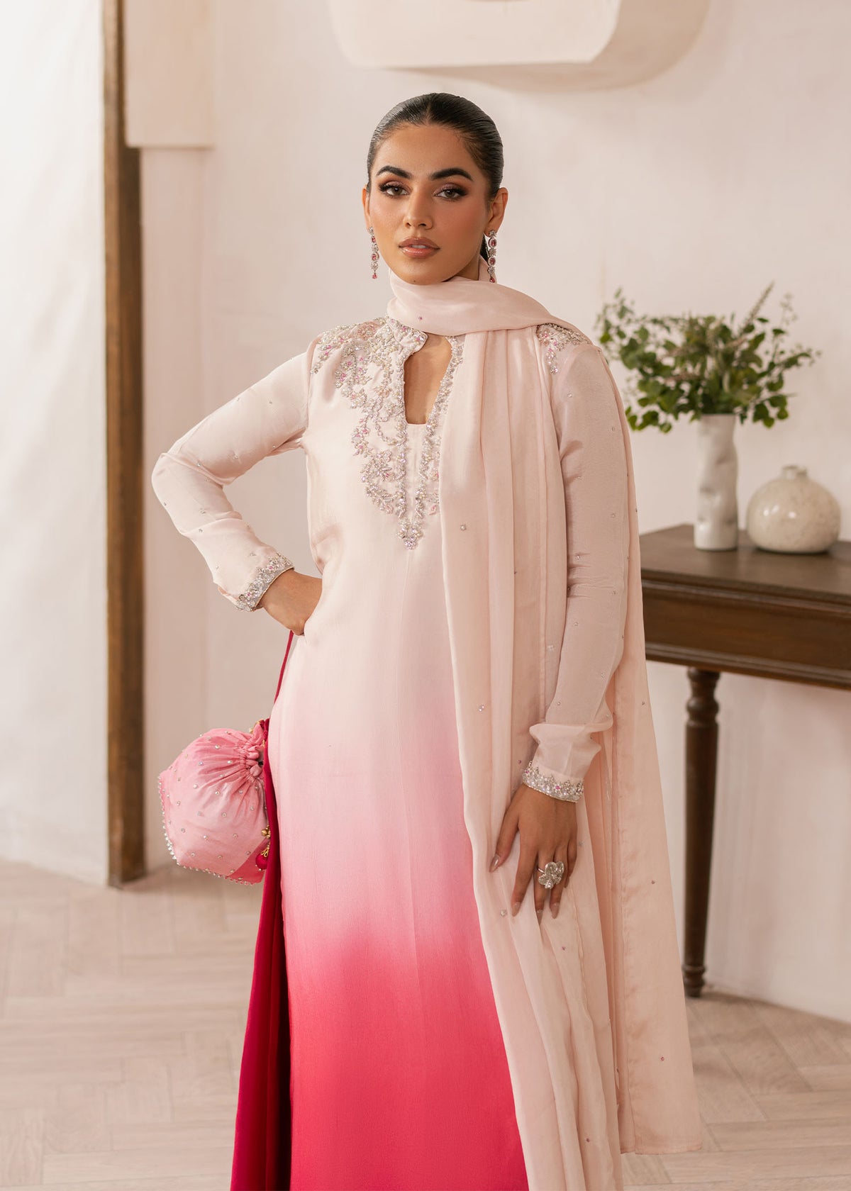 Dastoor | Rania Luxury Pret 25 | Coral - Official Dastoor stockist in UK - Sakeena London