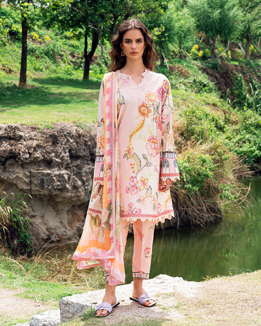 Roheenaz | Garden Veal Printed Lawn 25 |Wildflower fluff - Official Roheenaz stockist in UK - Sakeena London