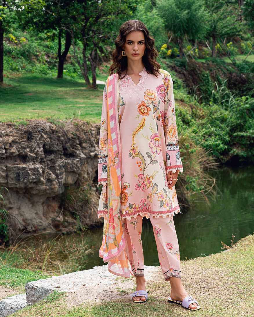 Roheenaz | Garden Veal Printed Lawn 25 |Wildflower fluff - Official Roheenaz stockist in UK - Sakeena London