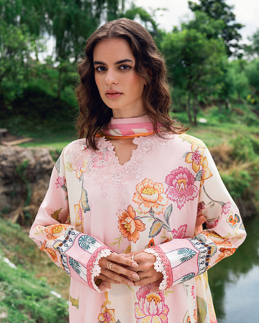 Roheenaz | Garden Veal Printed Lawn 25 |Wildflower fluff - Official Roheenaz stockist in UK - Sakeena London