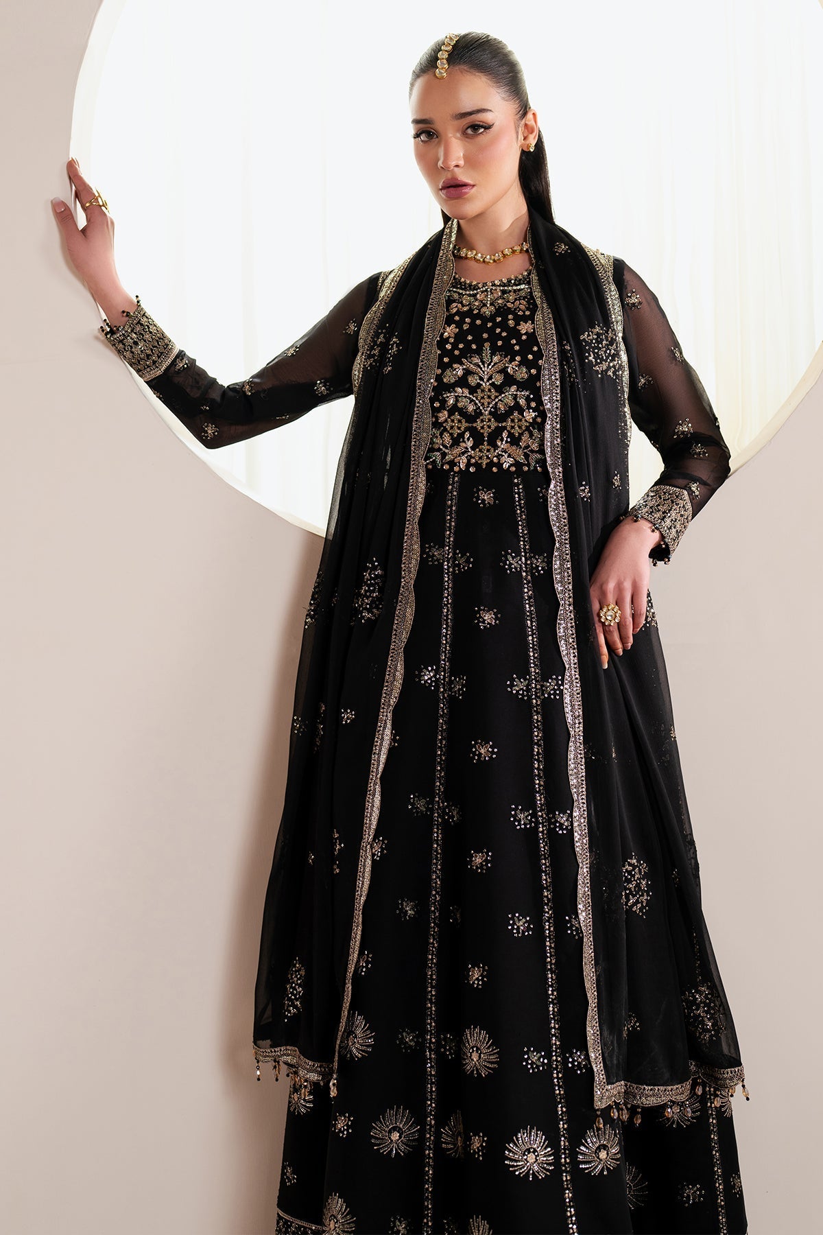 Alizeh | Handcrafted Eid Edit 25 | AF-HM-4030-Noir - Official Alizeh stockist in UK - Sakeena London