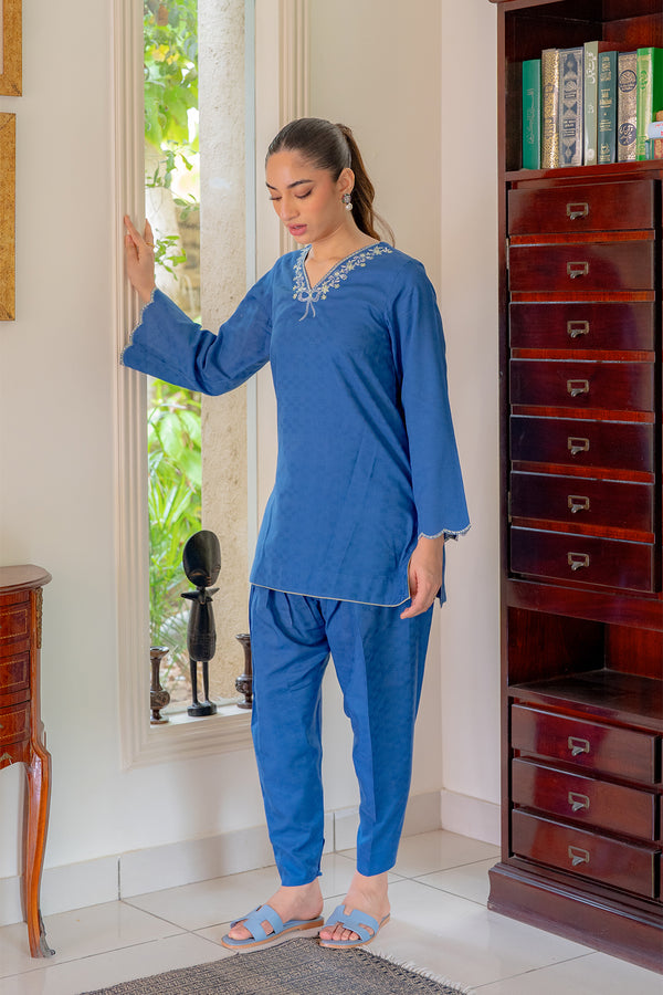 Sahar | Pre Essential Emb Edit | Indigo Edge - Official Sahar stockist in UK - Sakeena London
