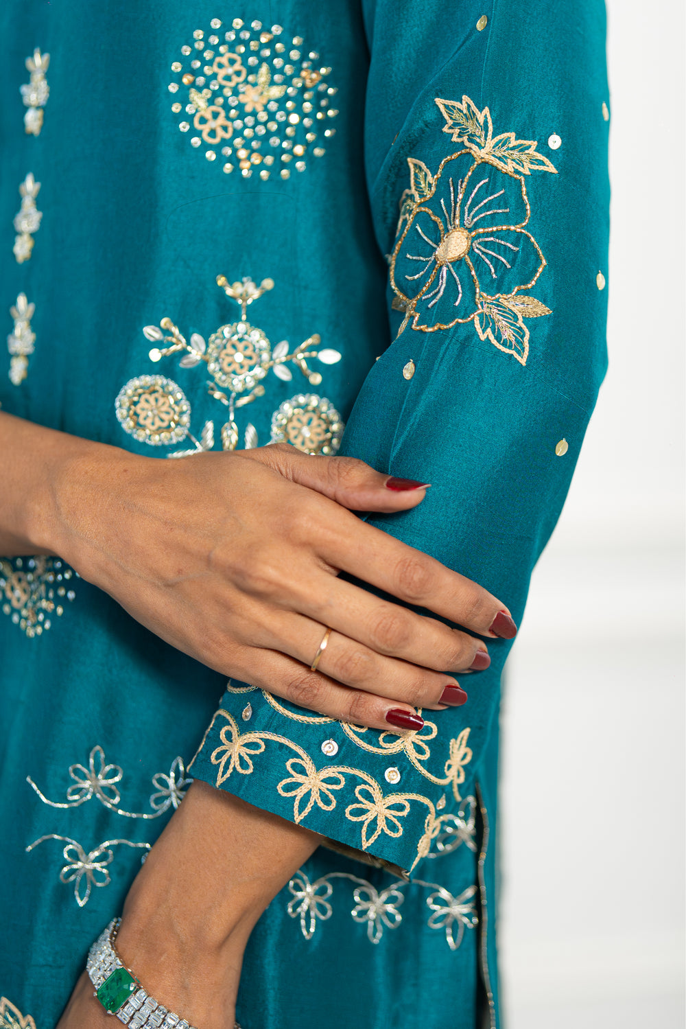 Wahaj M Khan | Lra Eid Collection 26 | Turquoise Rawsilk Lyra JS