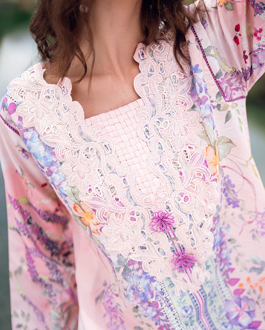 Roheenaz | Garden Veal Printed Lawn 25 |Lilac Dust - Official Roheenaz stockist in UK - Sakeena London