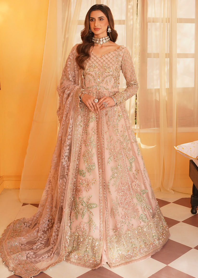 Mehak Yaqoob | Serene Wedding Formals | Salmon Pink - Official Mehak Yaqoob stockist in UK - Sakeena London