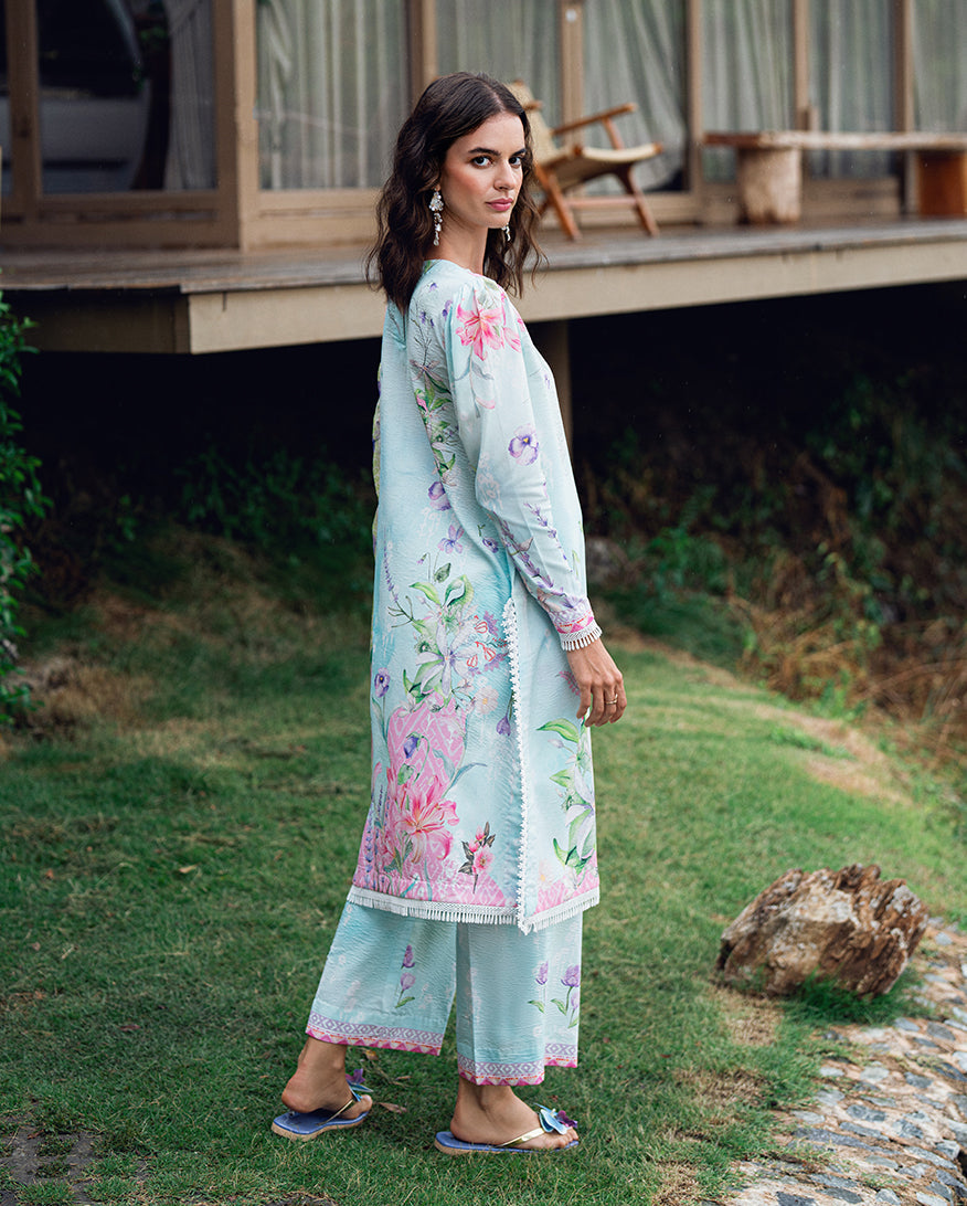 Roheenaz | Garden Veal Printed Lawn 25 | Twilight Fizz - Official Roheenaz stockist in UK - Sakeena London