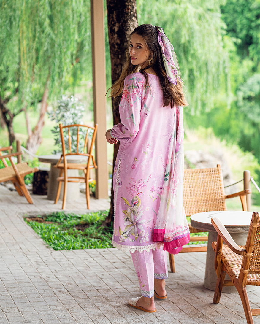 Roheenaz | Garden Veal Printed Lawn 25 | Rosey Daze - Official Roheenaz stockist in UK - Sakeena London