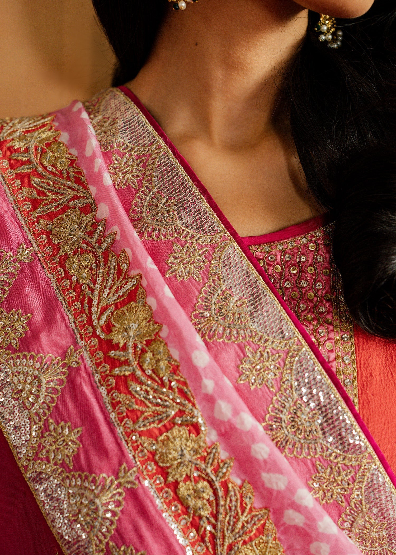 Mahgul | Chanderi Eid Edit | Pink Veil