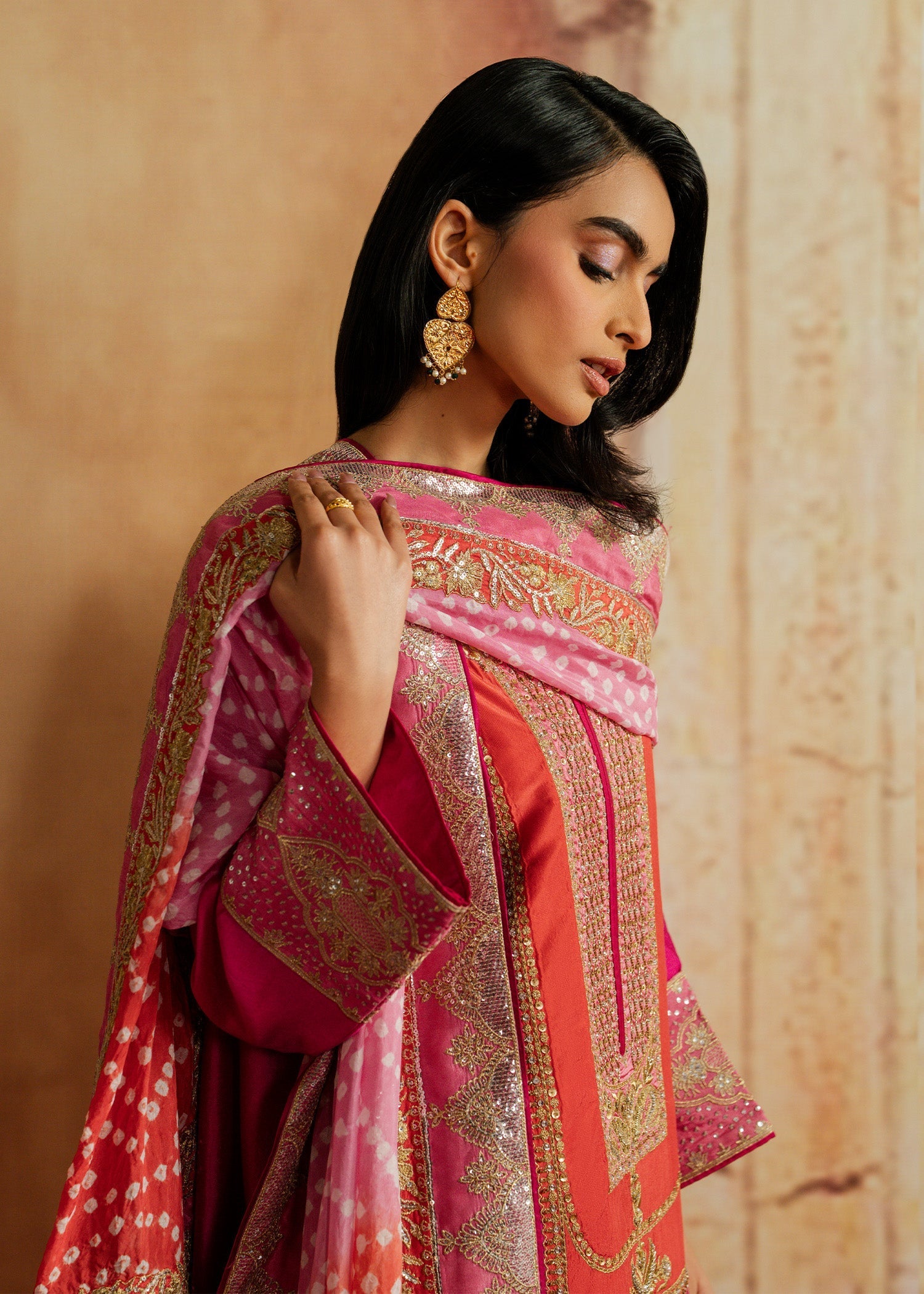 Mahgul | Chanderi Eid Edit | Pink Veil