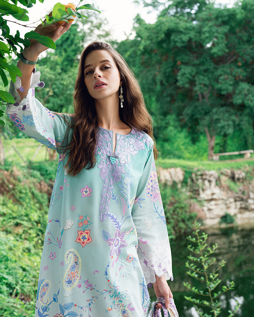 Roheenaz | Garden Veal Printed Lawn 25 | Jazmine Haze. - Official Roheenaz stockist in UK - Sakeena London