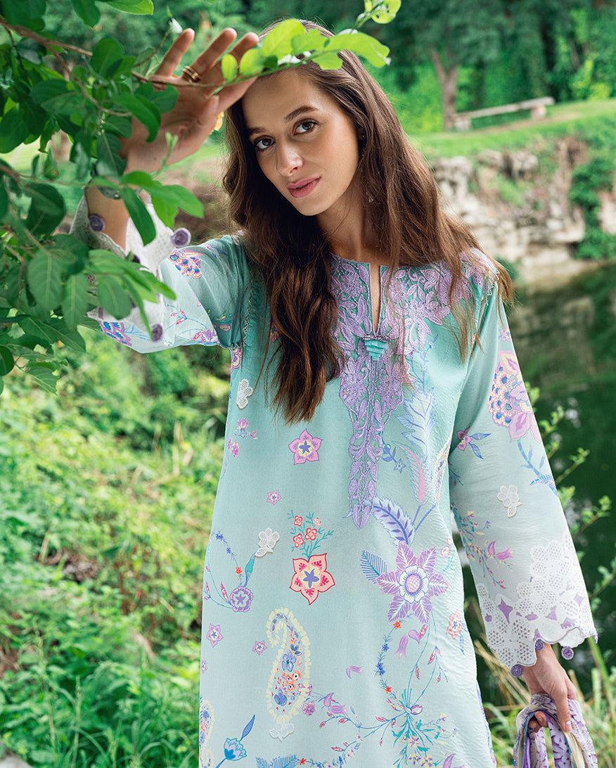 Roheenaz | Garden Veal Printed Lawn 25 | Jazmine Haze. - Official Roheenaz stockist in UK - Sakeena London