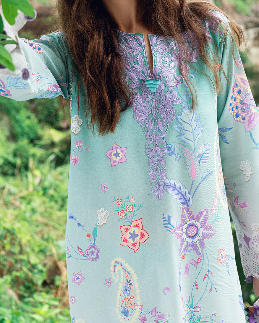Roheenaz | Garden Veal Printed Lawn 25 | Jazmine Haze. - Official Roheenaz stockist in UK - Sakeena London
