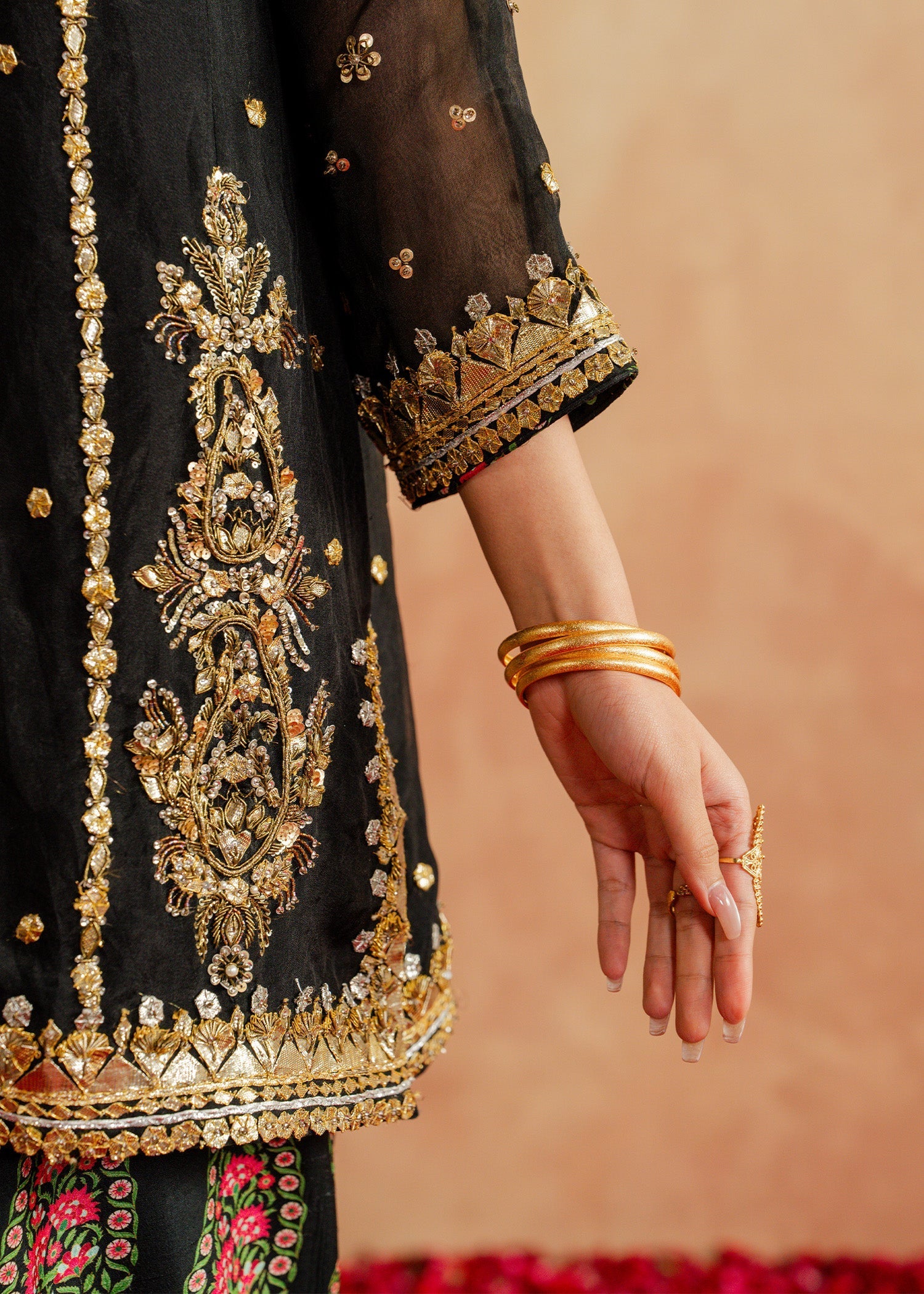 Mahgul | Chanderi Eid Edit | Coral Mist